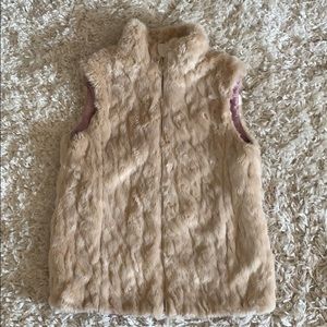 Beige soft zip up vest